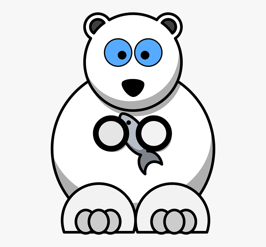 Polar Bear Clipart Blue - Clip Art Cartoon Polar Bear, HD Png Download