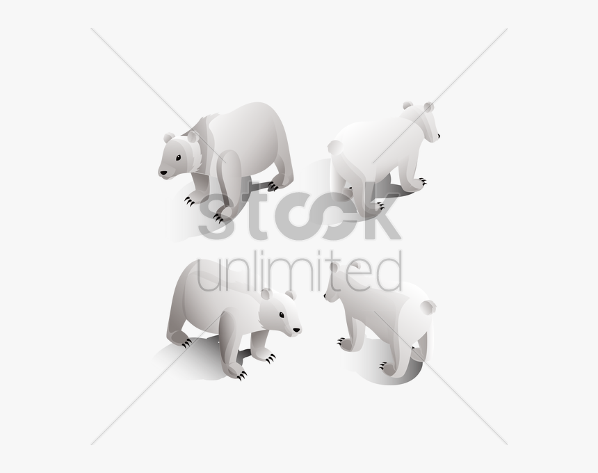 Polar Bear Clipart Side View - Isometric Polar Bear, HD Png Download