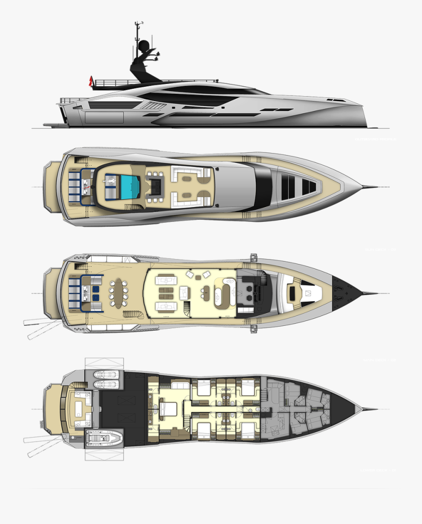 Diagram Of The Palmer Johnson Pj120 Charts & Graphs - Super Yacht Khalilah Plan, HD Png Download