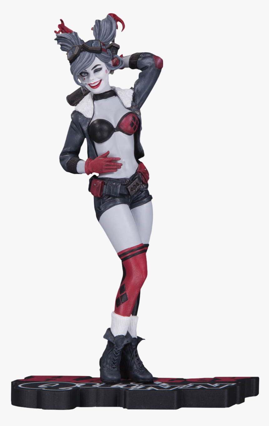 Harley Quinn Red Black And White Statue, HD Png Download
