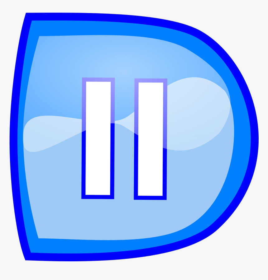 Blue Pause Button Svg Clip Arts - Pause On Button Png, Transparent Png