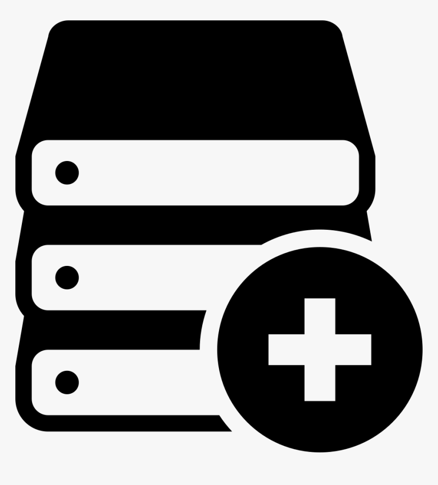 Data Storage Stacks With Plus Sign - Acumular Icono, HD Png Download