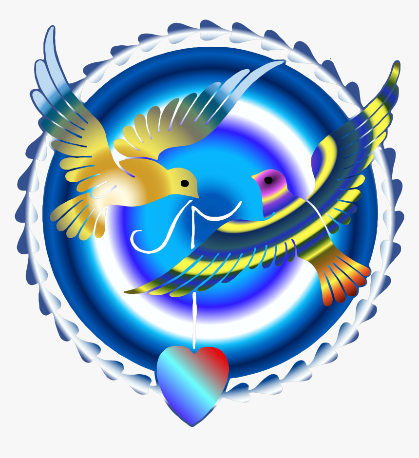 Colorful Love Doves Clip Arts - Illustration, HD Png Download