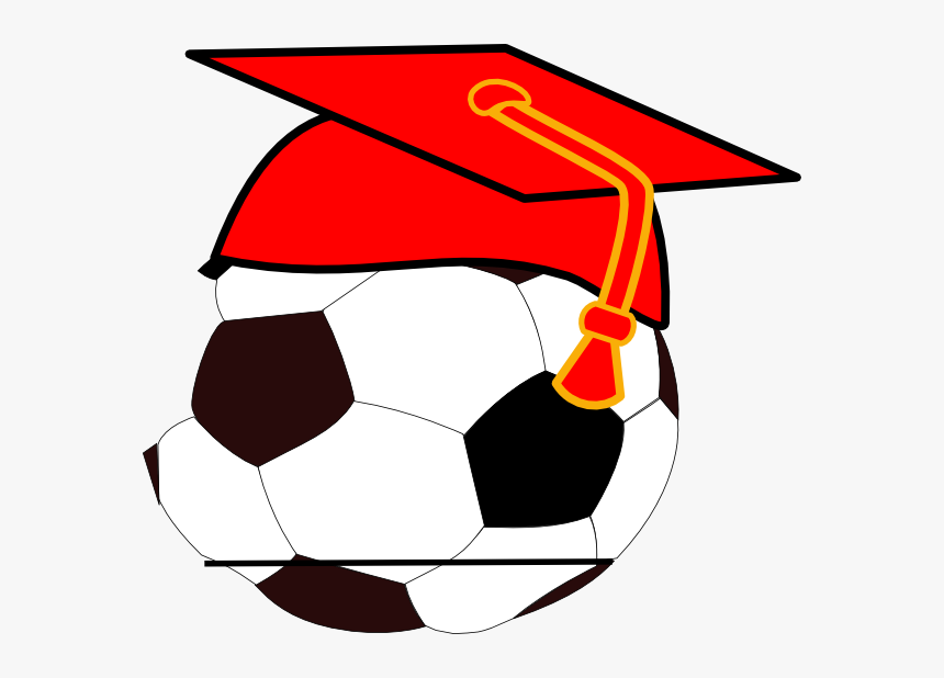 Clipart Skull Soccer - Soccer Ball With Graduation Hat, HD Png Download