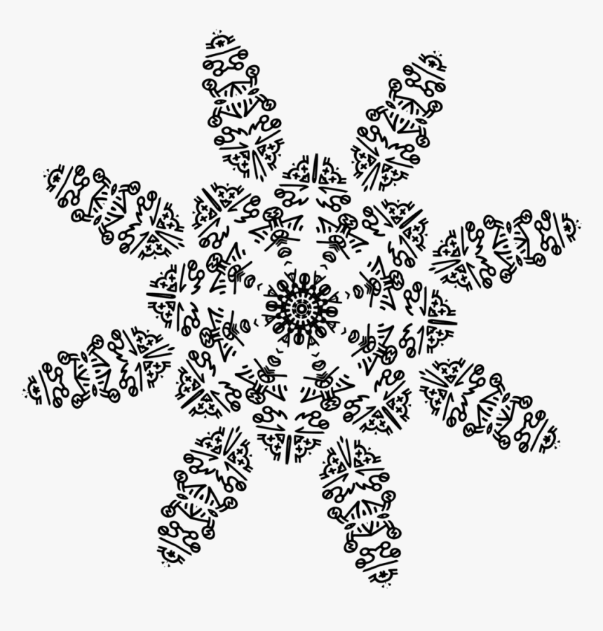 Drawn Snowflake Png Tumblr - Black And White Transparent, Png Download
