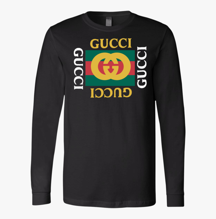 Tt0084 Gucci Logo Long Sleeve T-shirt - Long-sleeved T-shirt, HD Png Download