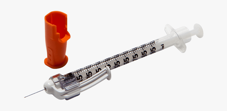 Bd Safetyglide Safety Insulin Syringe & Needle 1ml - Insulin Safety Needles Uk, HD Png Download