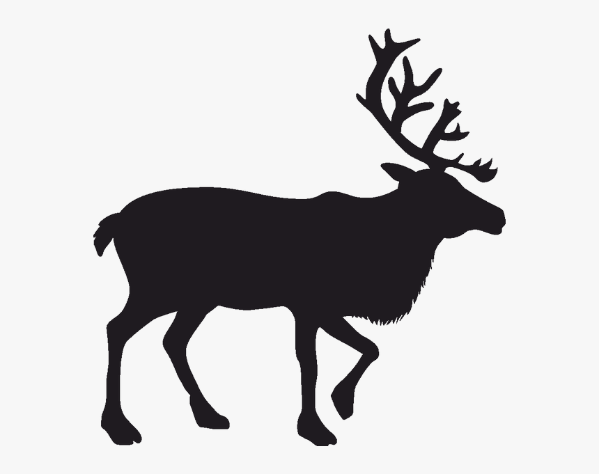 Reindeer Silhouette Rudolph - Caribou Silhouette Png, Transparent Png
