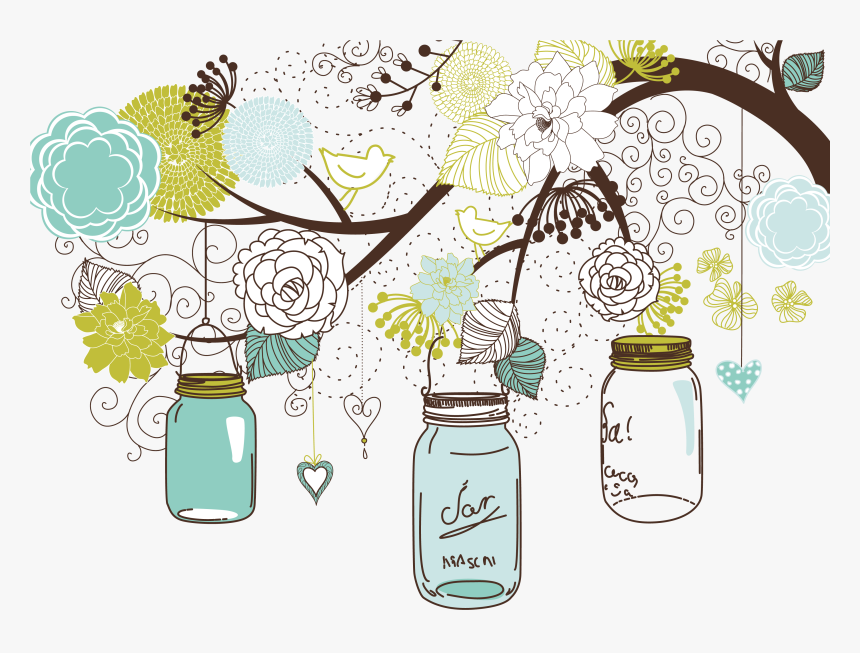 Mason Jar Clipart Baby Shower - Transparent Background Mason Jar Clipart, HD Png Download