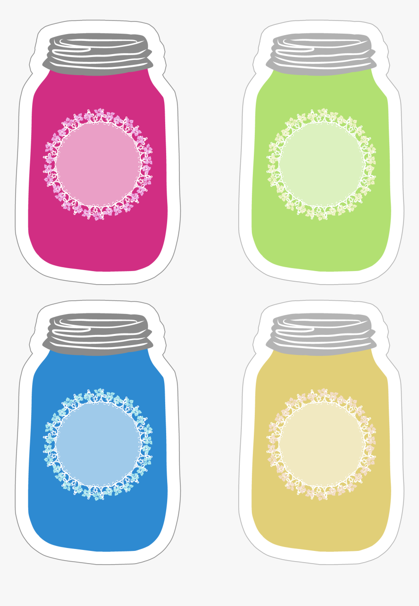 Colorful Mason Jar Tag Collection Free Printable, HD Png Download