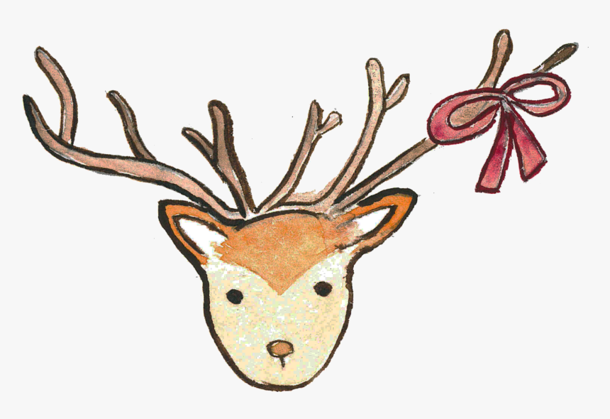 Reindeer Watercolor Painting Clip Art - Animal Figure, HD Png Download