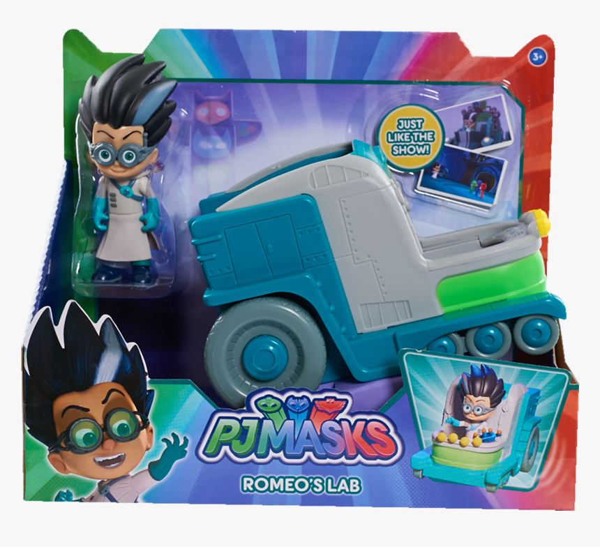 Pj Masks Romeo S Lab Vehicle With Figure Set, HD Png Download