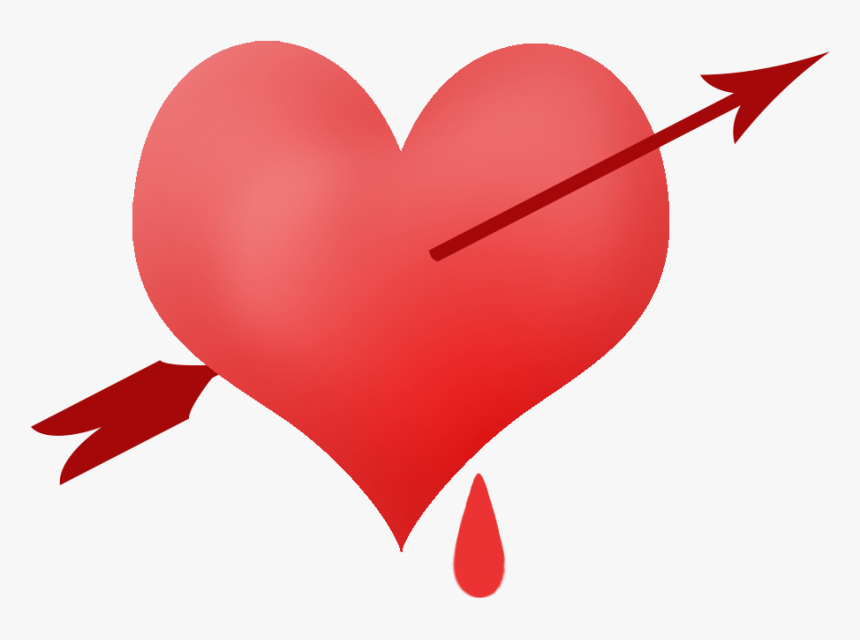 Piinched Heart With Blood Drop And Arrow - Blood Drop Heart Logo, HD Png Download