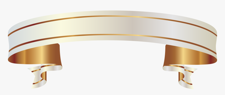White And Gold Banner Png Clipart Picture, Transparent Png