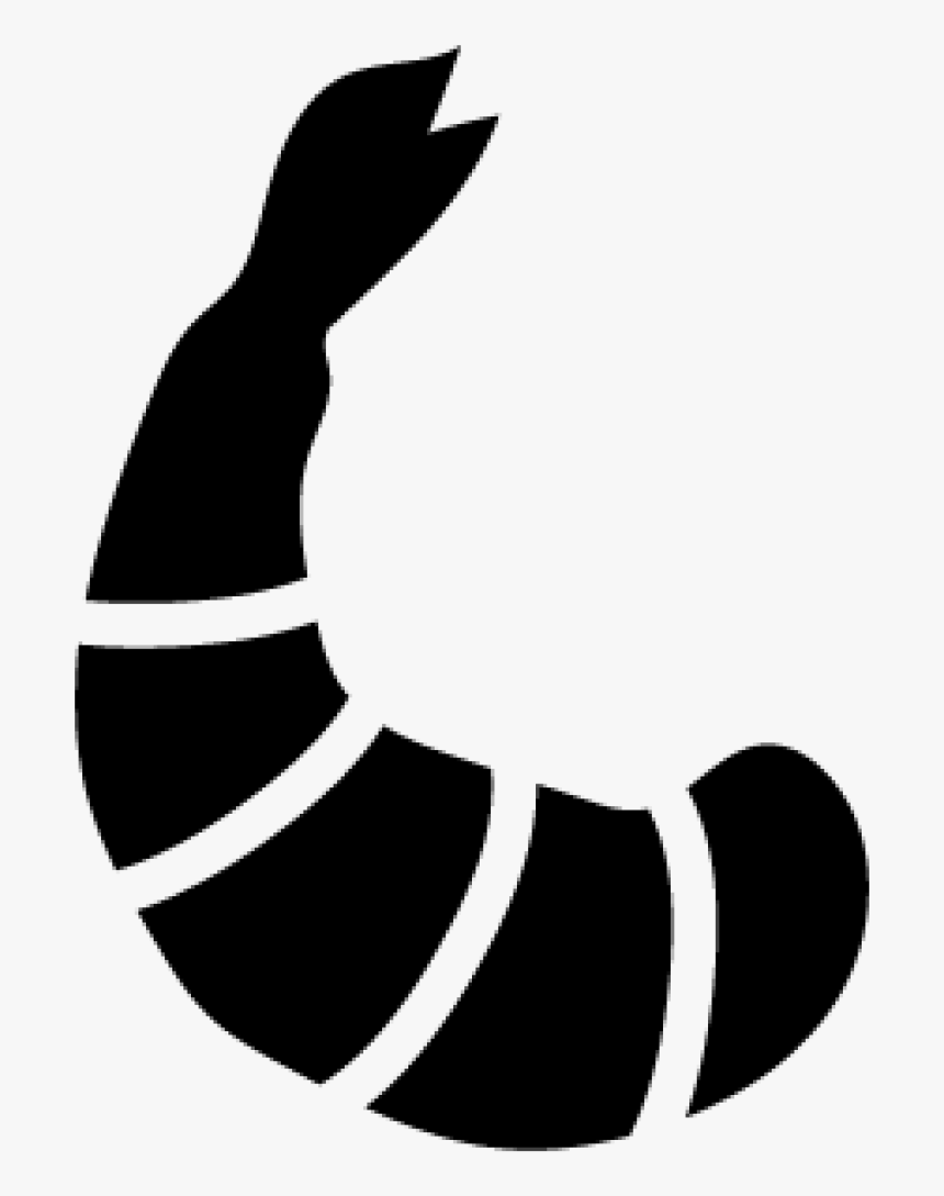 Black And White Shrimp Icon, HD Png Download
