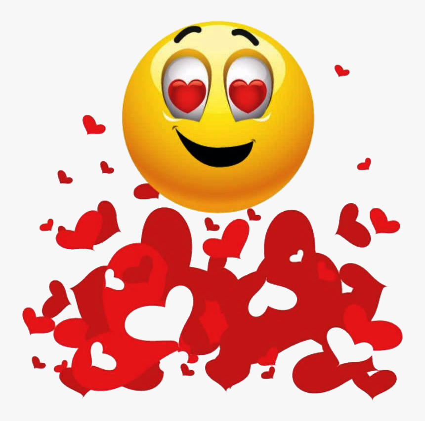 Enamorado Con Corazones Abajo - Emoji Enamorado Y Corazones, HD Png Download