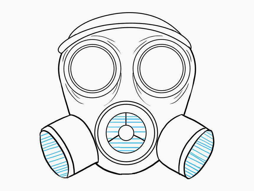 Transparent Gas Mask Png - Gas Mask Drawing Easy, Png Download