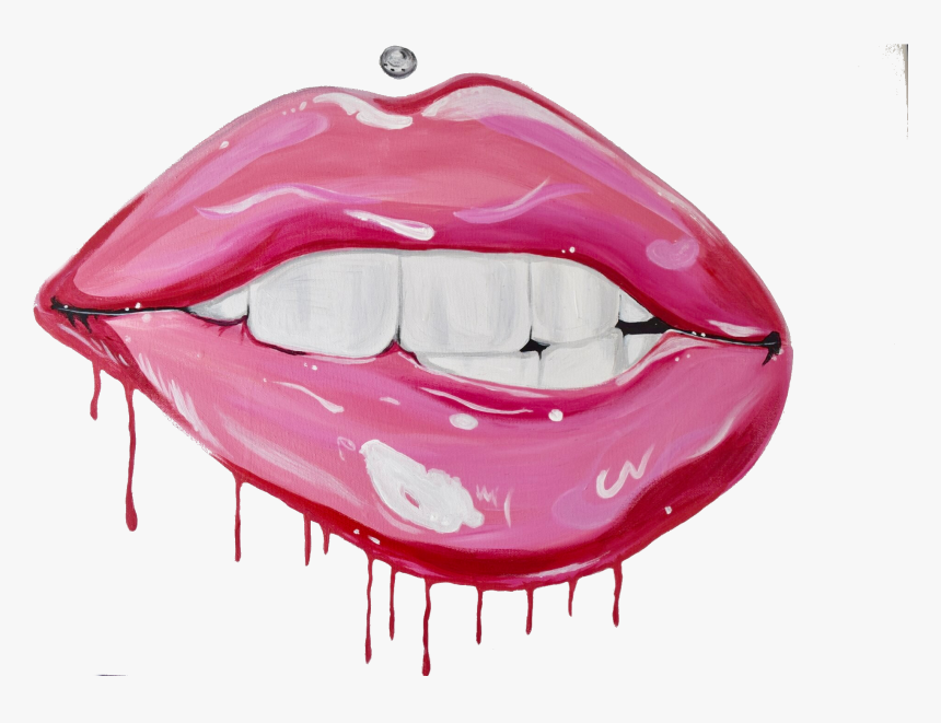 Tongue , Png Download - Lips With Bubble Gum Drawing, Transparent Png