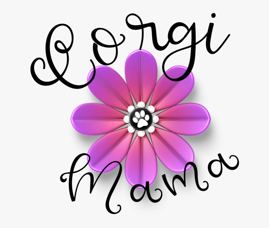 Corgi Mom With Pink Flower Dog Paw Png Transparent - African Daisy, Png Download