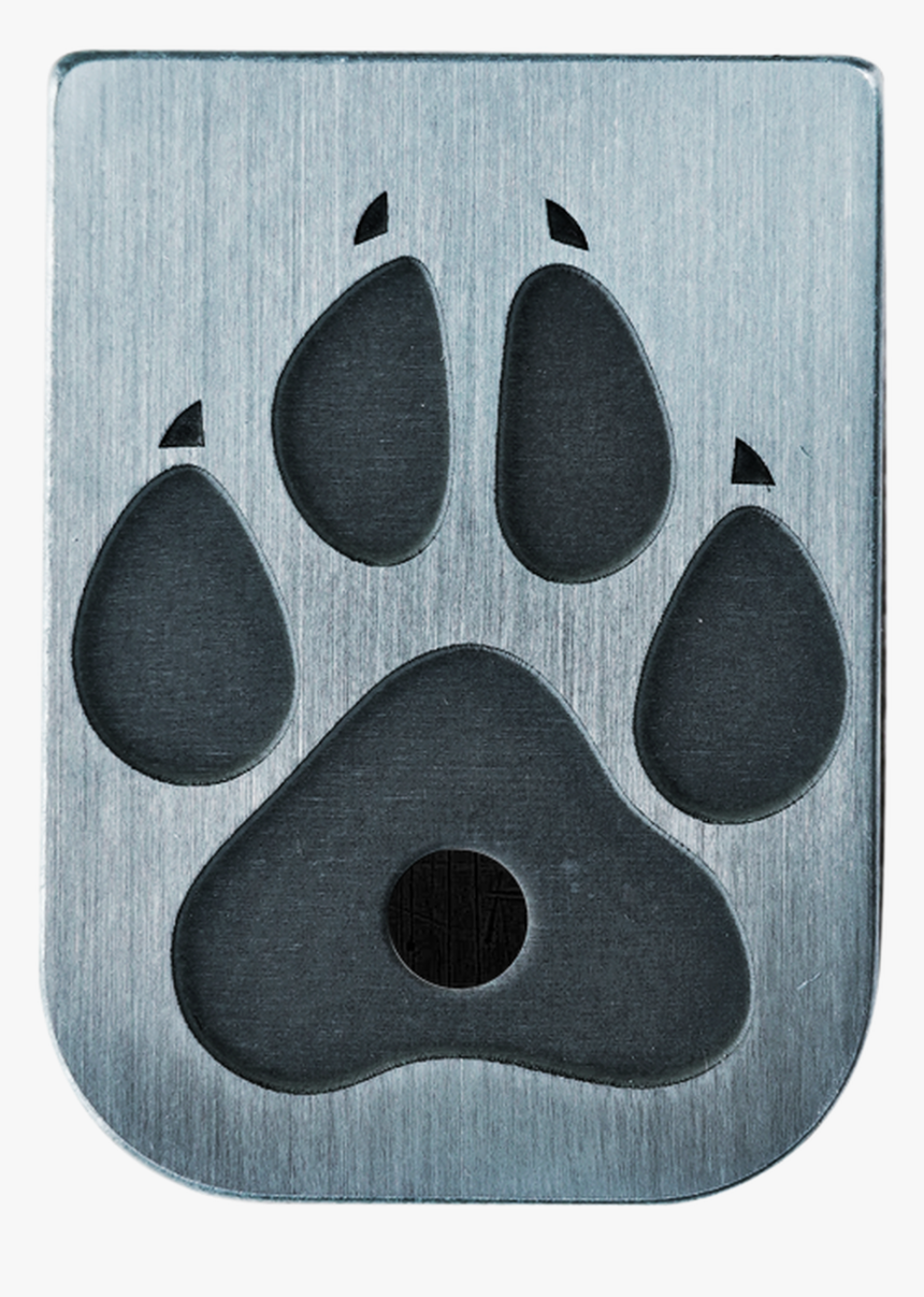 Dog Paw Stainless Steel Finish Mag Plate - Paw, HD Png Download