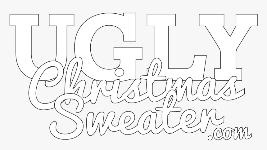 Ugly Christmas Sweater Logo White - Calligraphy, HD Png Download