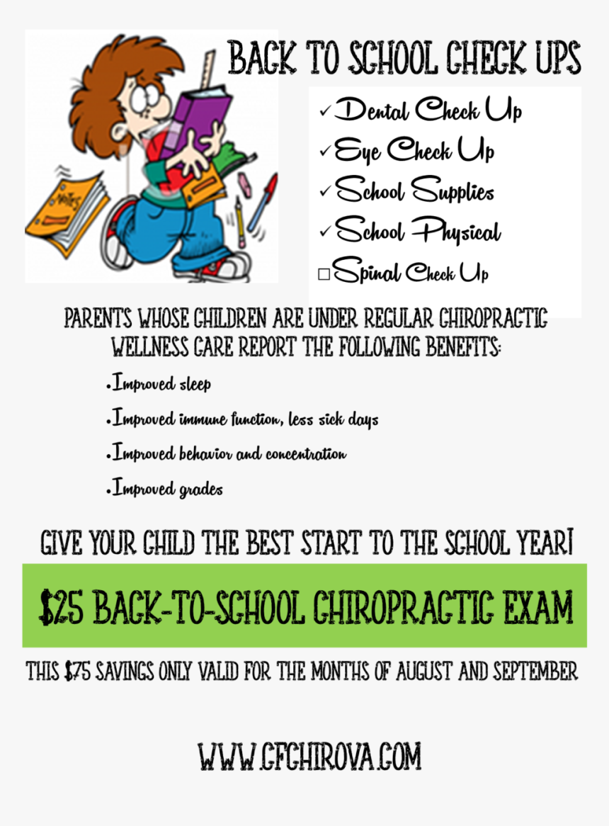 Back To School Special Png - Back To School Chiropractic Special, Transparent Png