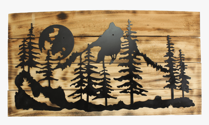 Metal Silhouette On Wood, HD Png Download