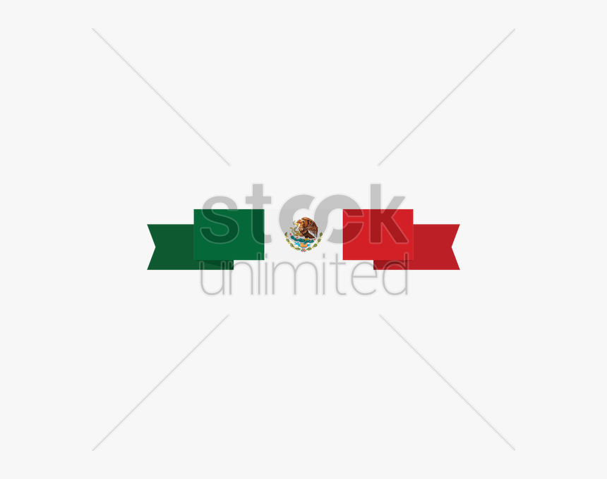Mexican Flag Banner Vector Image - Coat Of Arms Of Mexico, HD Png Download
