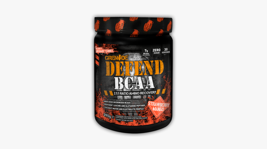 Eu Defend Bcaa 30 Serve Strawberry Mango Web 1 - Grenade Defend Bcaa, HD Png Download