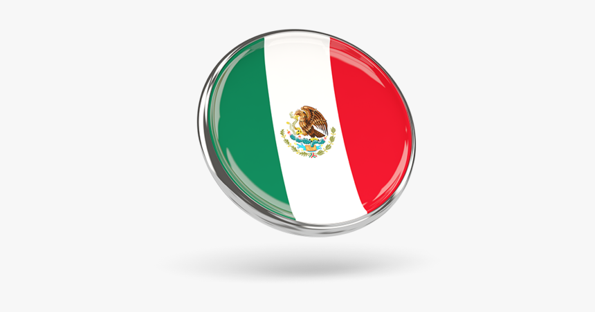 Round Icon With Metal Frame - Mexico Flag, HD Png Download