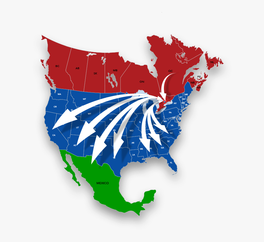 Building Nearshore It-teams Beyond Borders - Us And Canada Map Png, Transparent Png