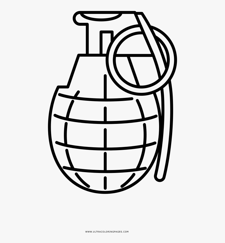 Grenade Coloring Page Ultra - Granat Rysunek, HD Png Download