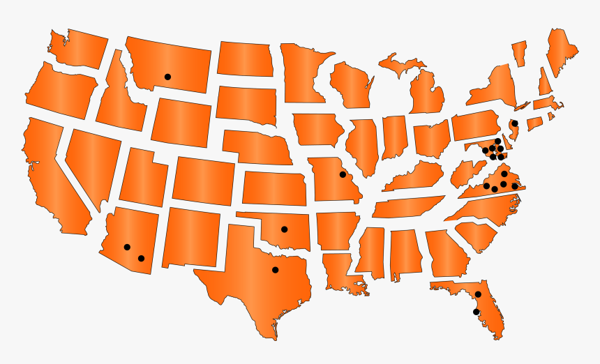 Service Areas Black Dots 08 - Reported Cases Of Flesh Eating Bacteria, HD Png Download