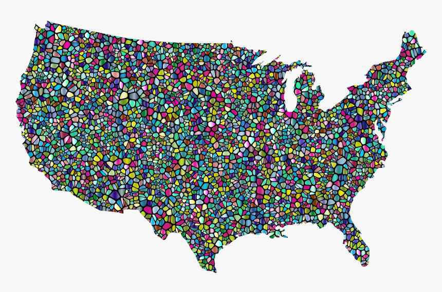 Polyprismatic Tiled United States Map With Background - United States Map Background, HD Png Download