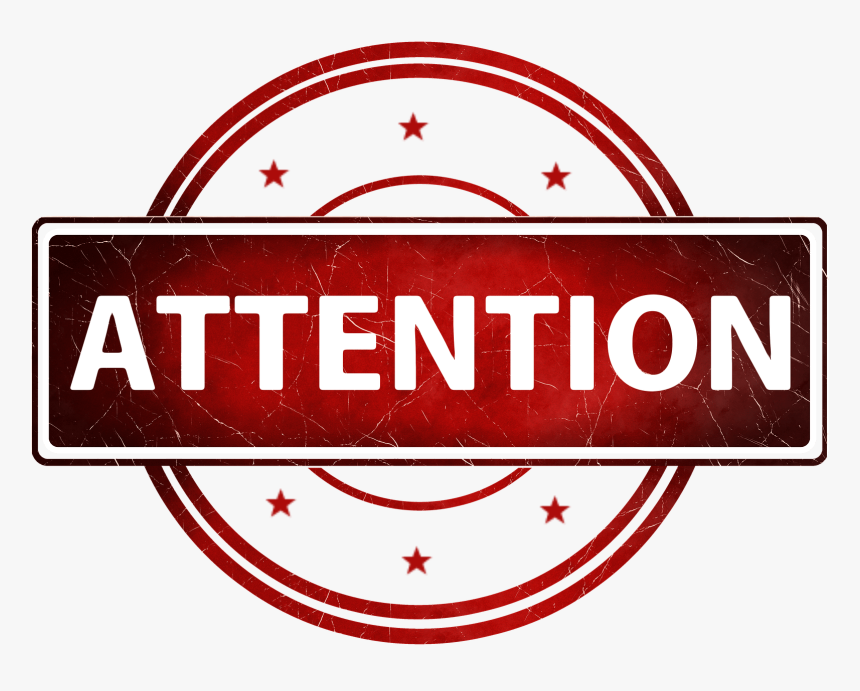 Transparent Attention Png - Warning Attention Png, Png Download