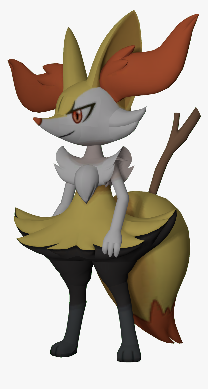 3d Braixen Transparent [warning , Png Download - Portable Network Graphics, Png Download