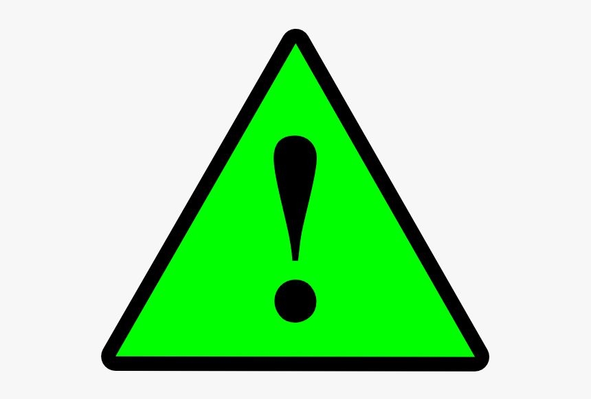 Black Green Black Warning 1 Svg Clip Arts - Green Warning Icon, HD Png Download
