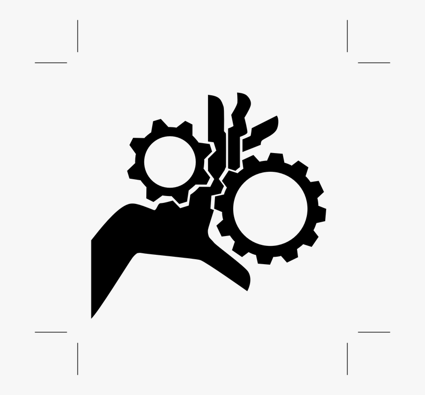 Gears, Injury, Warning, Attention, Black, Sign, Symbol - Keep Hand Out Of Machinery, HD Png Download