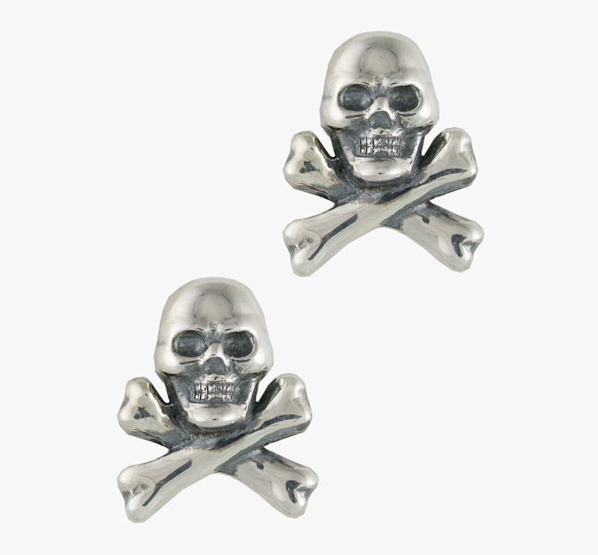 Pinto Ranch Skull And Cross Bones Silver Cufflinks - Skull, HD Png Download