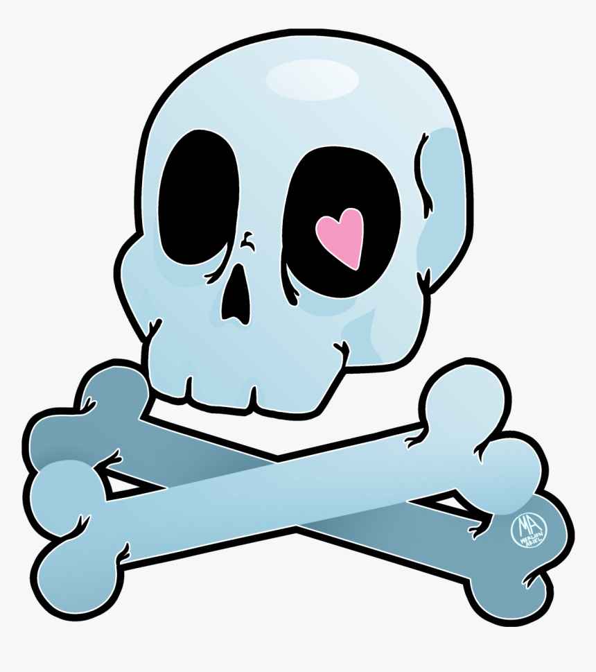 My Art Skull & Bones Skullandcrossbones Skullandheart - Skull, HD Png Download