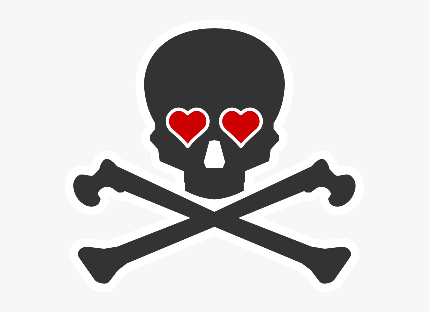 Skull And Crossbones Heart, HD Png Download