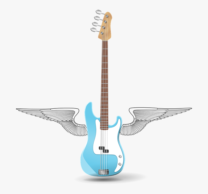 Wing Svg Clip Arts - Electric Bass Guitar Clipart, HD Png Download