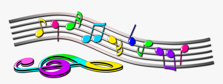 Note, Scores, Treble Clef, Melody, Music, Clip Art - Colorful Music Notes Symbols, HD Png Download