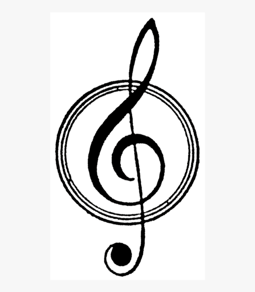 Treble Clef Rubber Stamp 
 Title Treble Clef Rubber - Circle, HD Png Download