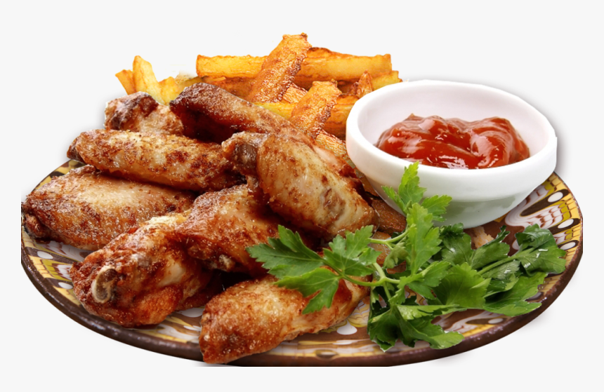 Fried Chicken - Plate Of Food Png, Transparent Png