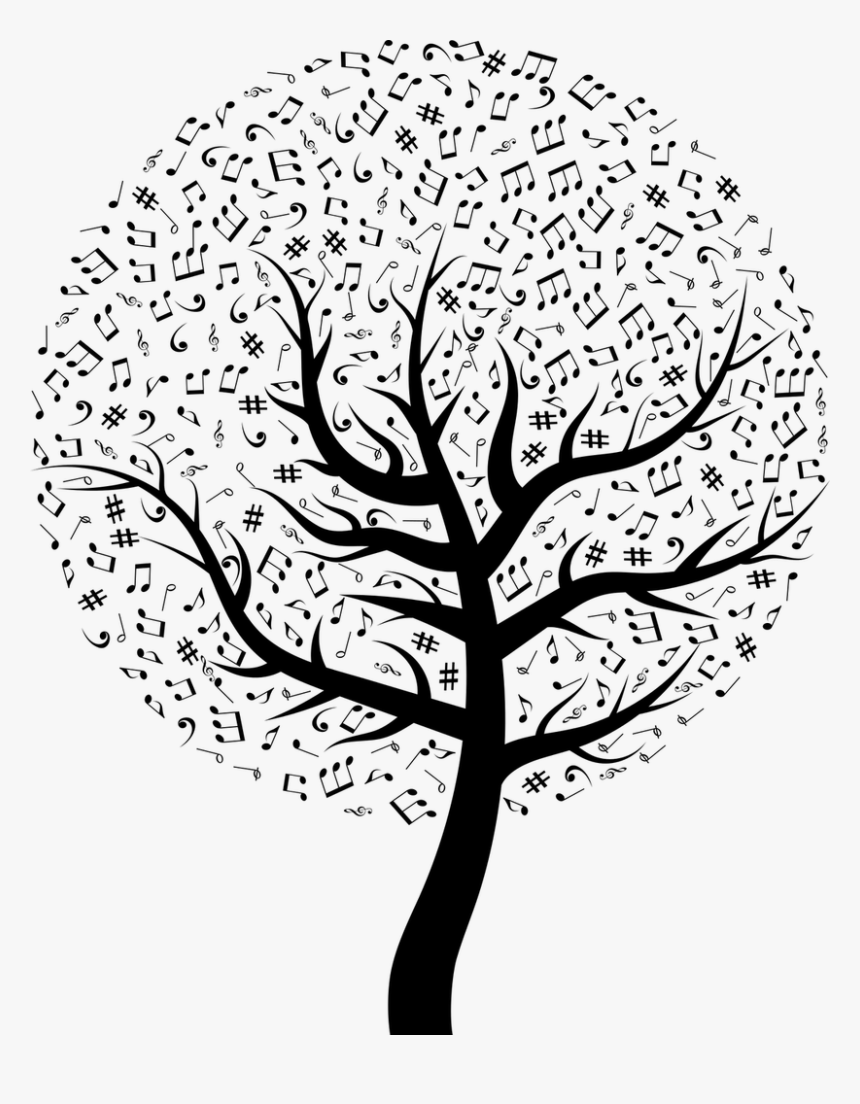 Musical Note Clip Art - Tree Designs On Wall, HD Png Download