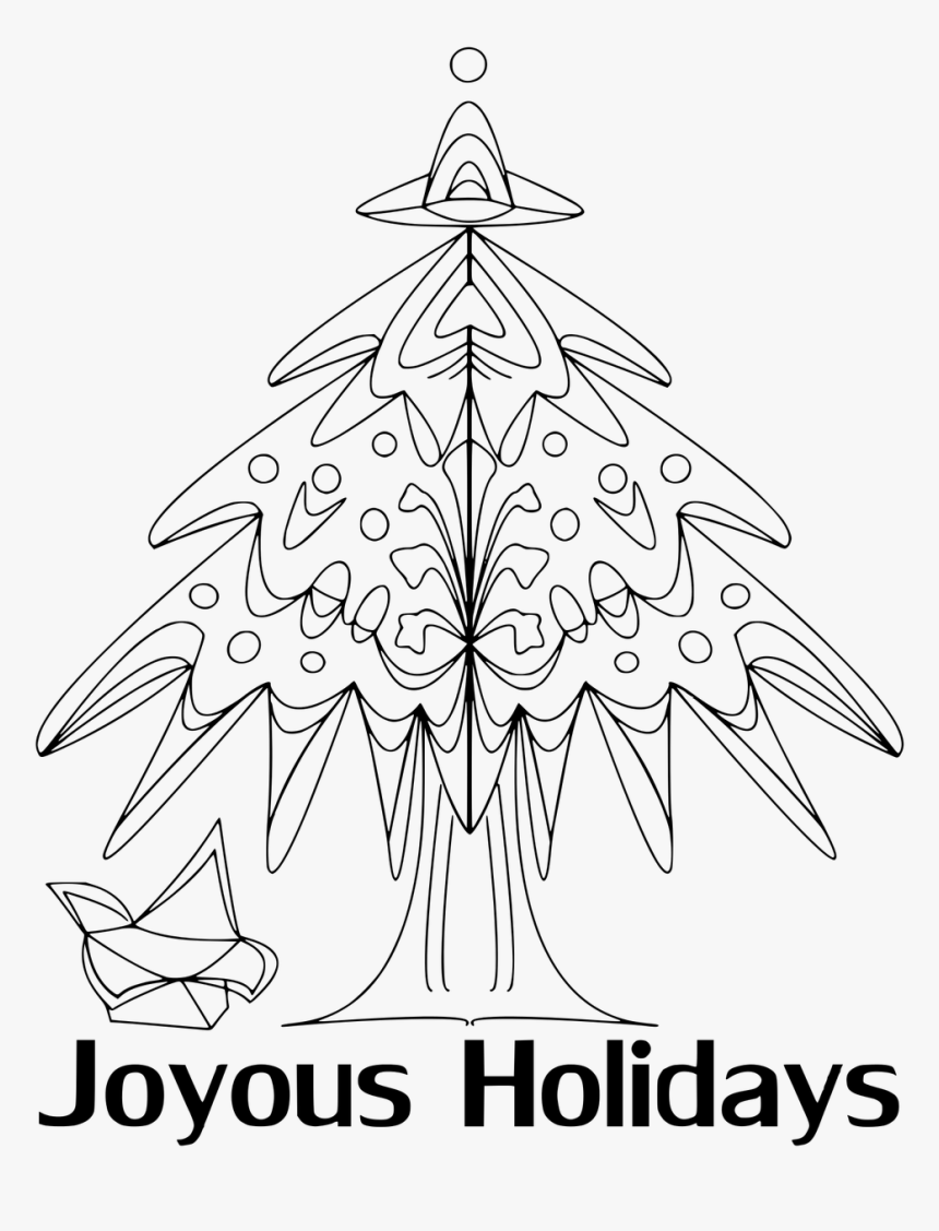 Christmas,christmas Tree,holiday,christmas Tree Vector,adult - Line Art, HD Png Download