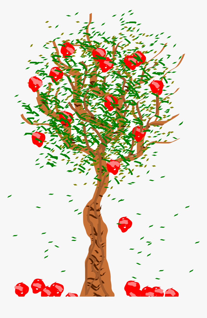 Apple Tree Trees Vector Huge Freebie For Powerpoint - Fruit Falling From Tree, HD Png Download
