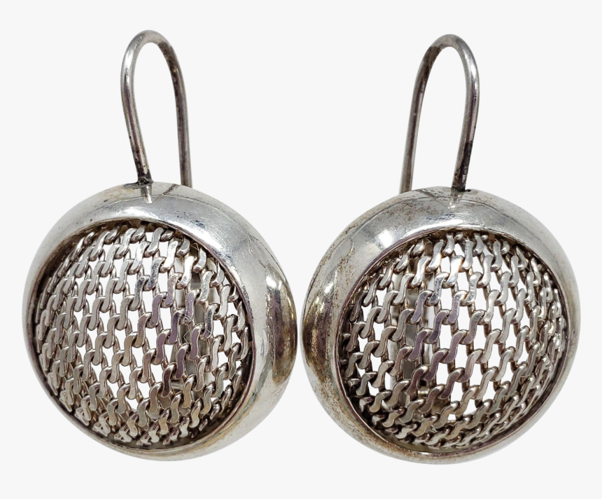 Sterling Silver Clip On Round Mesh-filigree Earrings, - Earrings, HD Png Download
