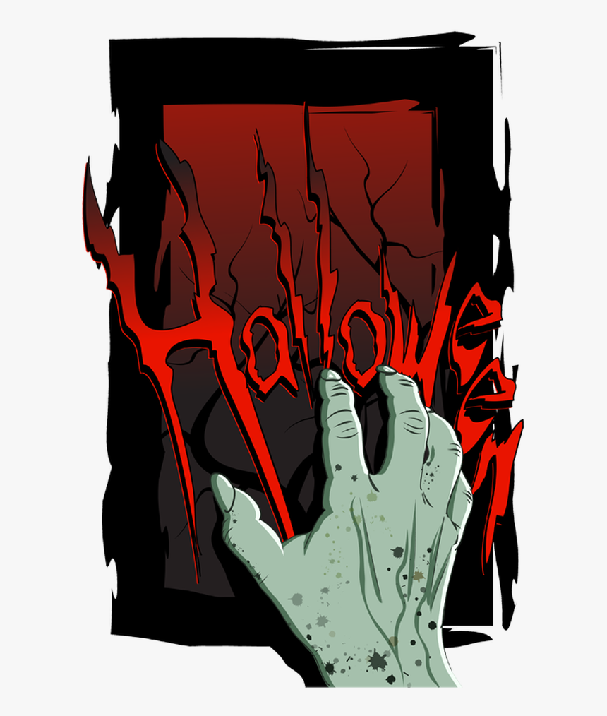 A Bloody Handprint - Scary Hands Image Blank Flyers Halloween, HD Png Download